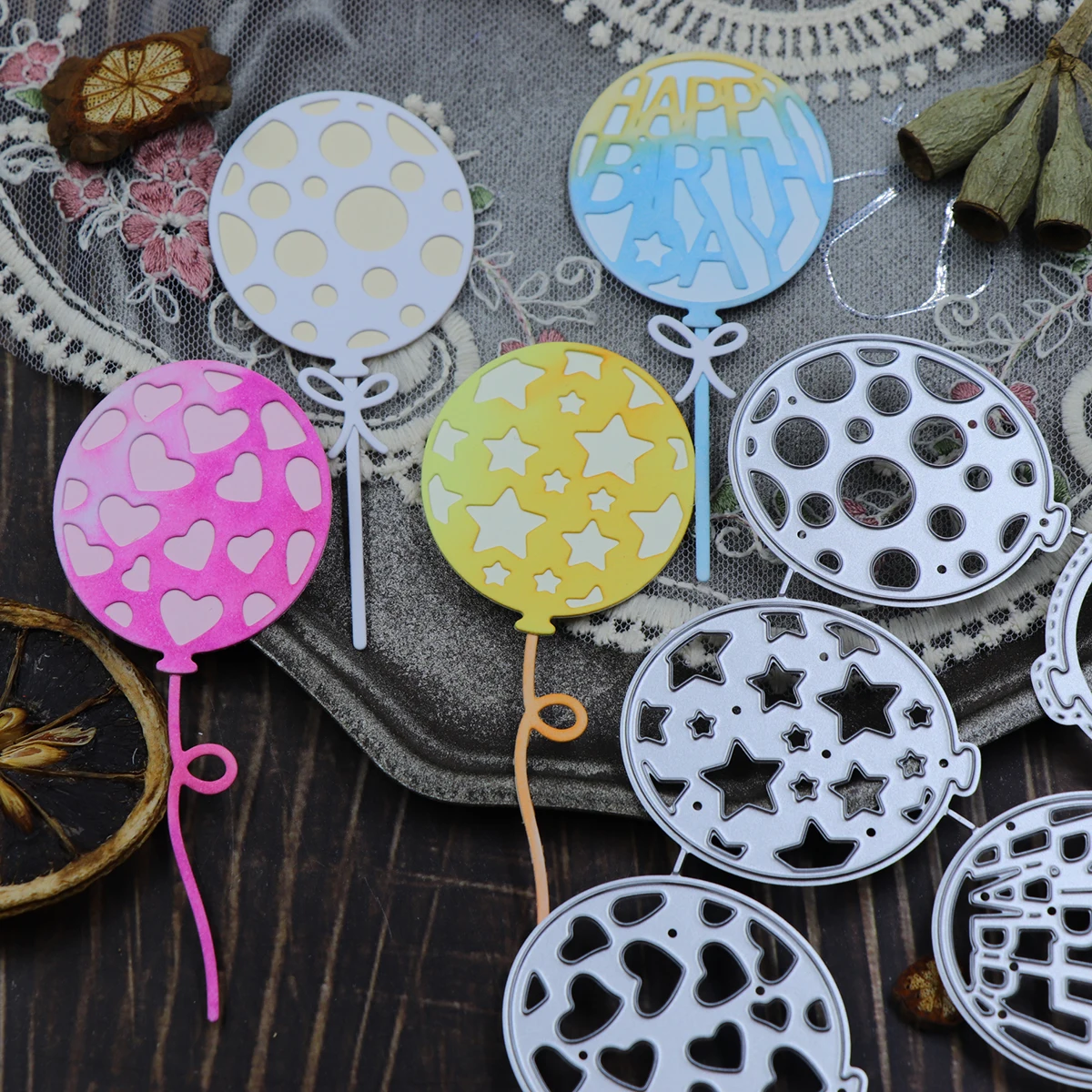 

4 Types of Balloons Metal Cutting Die, Suitable for Scrapbook DIY Handmade Album Carbon Steel Die-Cut 2025 New