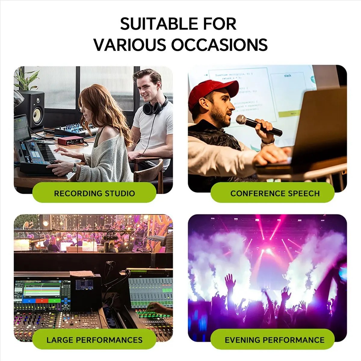 doyou GAX-A4 Professional Portable Digital Dj Console with USB Mixer Border Live Singing 4 Channel Audio Mixer Black