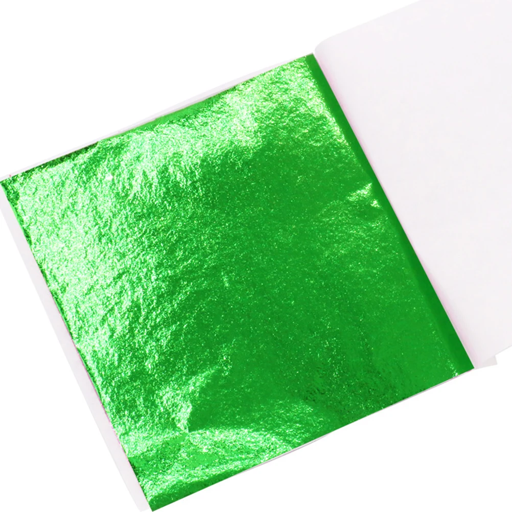 

50 Pcs Gold Foil Decoration Green Leaf Wall Shiny Paper Colored with Home for Crafts Curtain