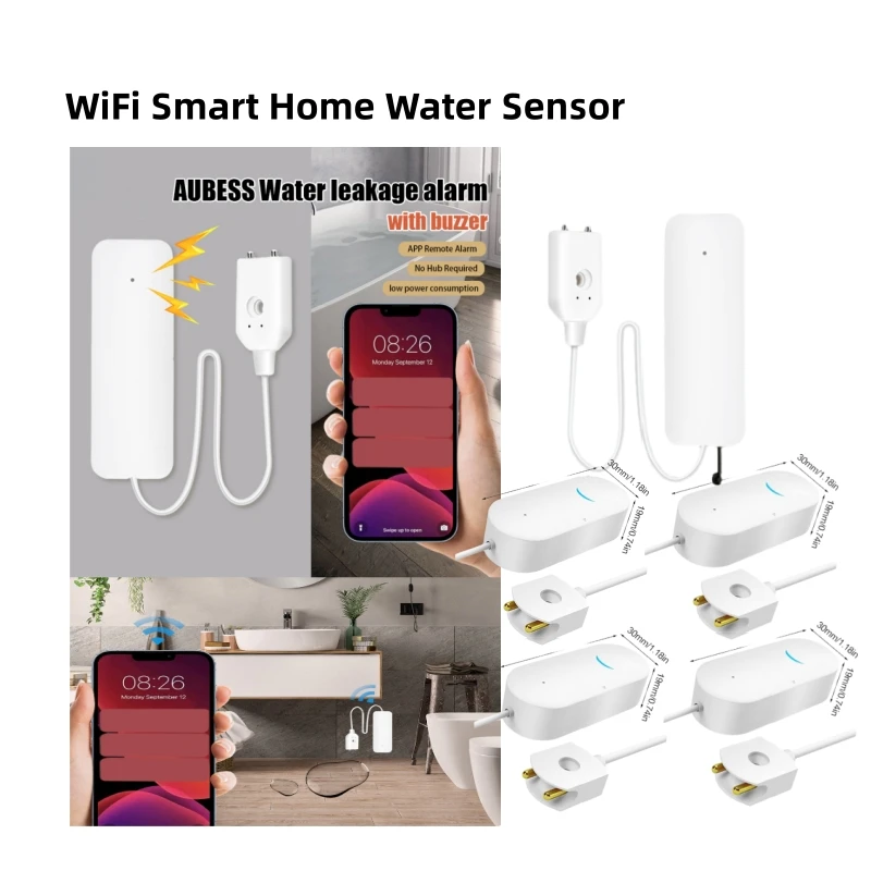 4/2/1 PC WiFi น้ํารั่วเซนเซอร์น้ําท่วมน้ํารั่ว Smart Home Automation ที่อยู่อาศัยความปลอดภัยป้องกัน Smart Life APP