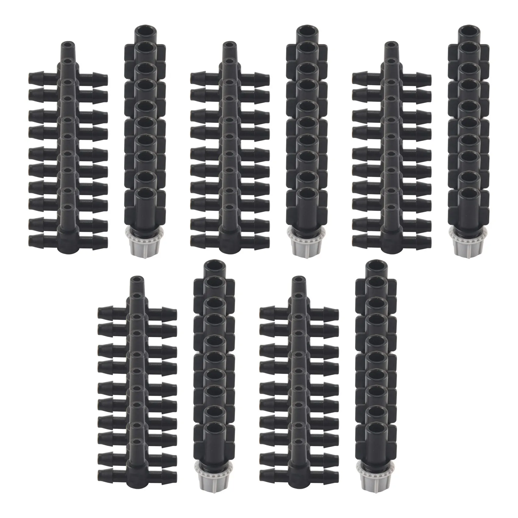 ABFU-100Pcs(50 Pairs)Garden Irrigation Kit Adjustable Atomization Dripper Atomization Connection Tee Joint Water Irrigation Drip