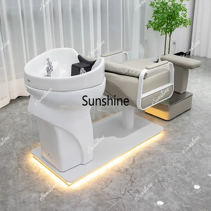 Semi-reclining hair wash bed for hair salons  FT