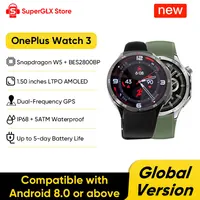 2025 Nuevo reloj inteligente OnePlus 3 versión global 1,50 pulgadas AMOLED 32GB de memoria Snapdragon W5 Wear OS por Google NFC IP68 5ATM
