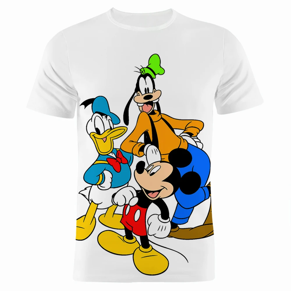 Disney Movie Goofy Donald Duck 3D Print Men's T-Shirt Summer Anime Men's T-Shirt Short Sleeve Men's Loose Fashion Streetwear