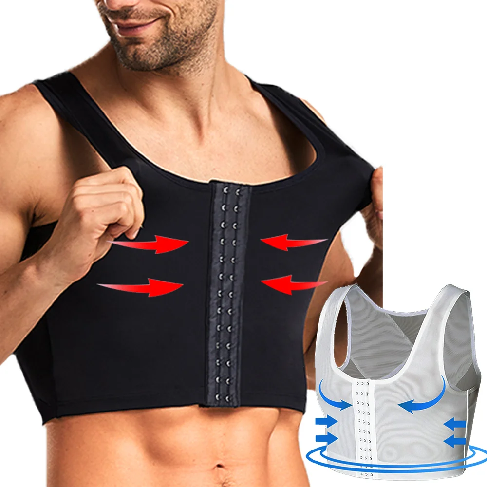 

Men Gynecomastia Shaper Vest Abdomen Slimming Chest Control Shapewear Short Compression Shirts Corset Tops Workout Undershirt