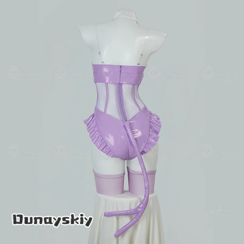 aBcBS@aBc01 Espeon Cosplay Costume Purple Leather Sexy Women Cosplay Jumpsuit Cute Cartoon Bunny Girl Halloween Roleplay Outfit view 5