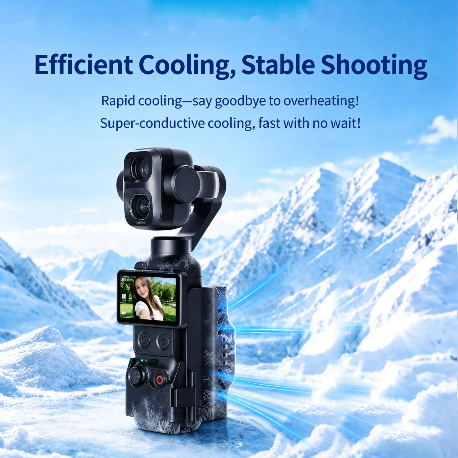 For DJI Osmo Pocket 4 Pro 4 3 Semiconductor Cooling Fan Quick Release 3 Modes Type-C Ice Core Cooler