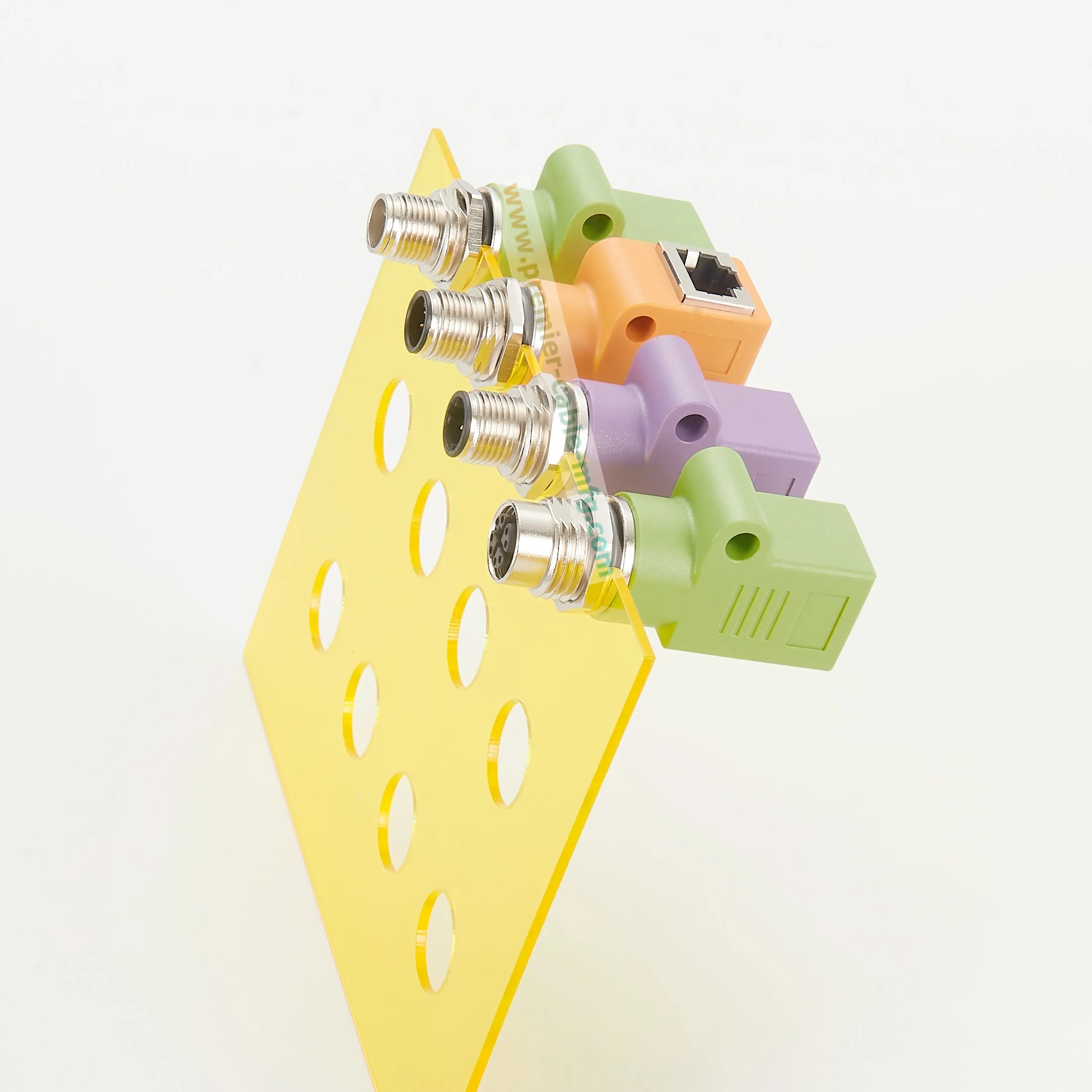 IP67 Rechtwinkliger RJ45-zu-M12 A-kodierter 8-Pin-Ethernet-Adapter, M12-Buchse zu RJ45-Buchse, Schalttafelmontage-Steckverbinder – Detail 9