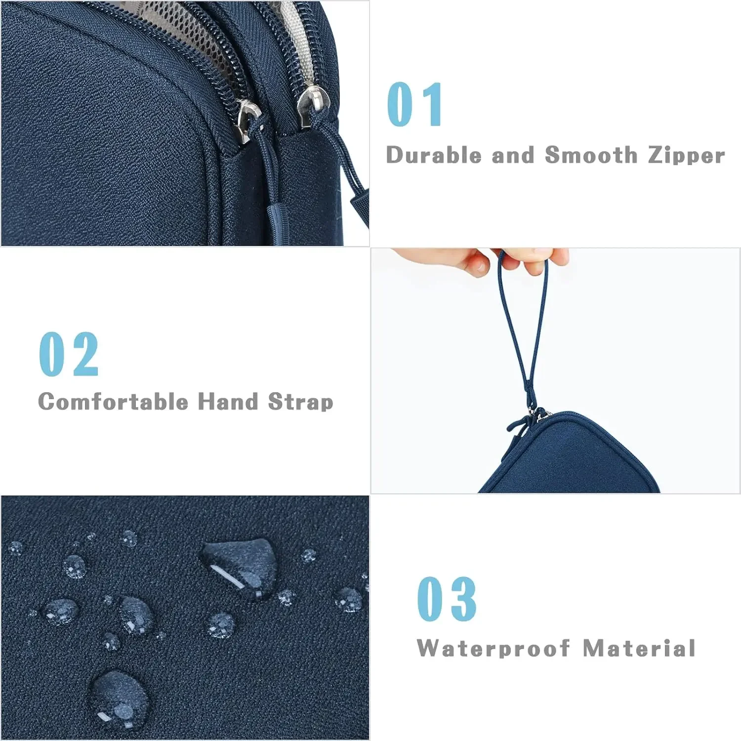 Double Layer 3C Digital Storage Bag Waterproof Portable Travel Organizer Bag Zipper Storage Pouch for Data Cable Earphone U Disk