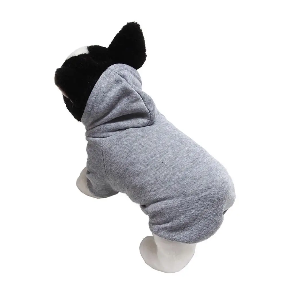 Quente cor sólida pet hoodie macio poliéster de duas pernas cão moletom com capuz confortável cão hoodies camisola inverno