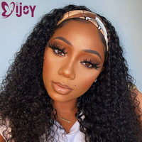 IJOY Kinky Curly Headband Wig Brazilian Human Hair Wigs For Black Women Full Machine Made Wig Non-Remy Curly Headband Wig