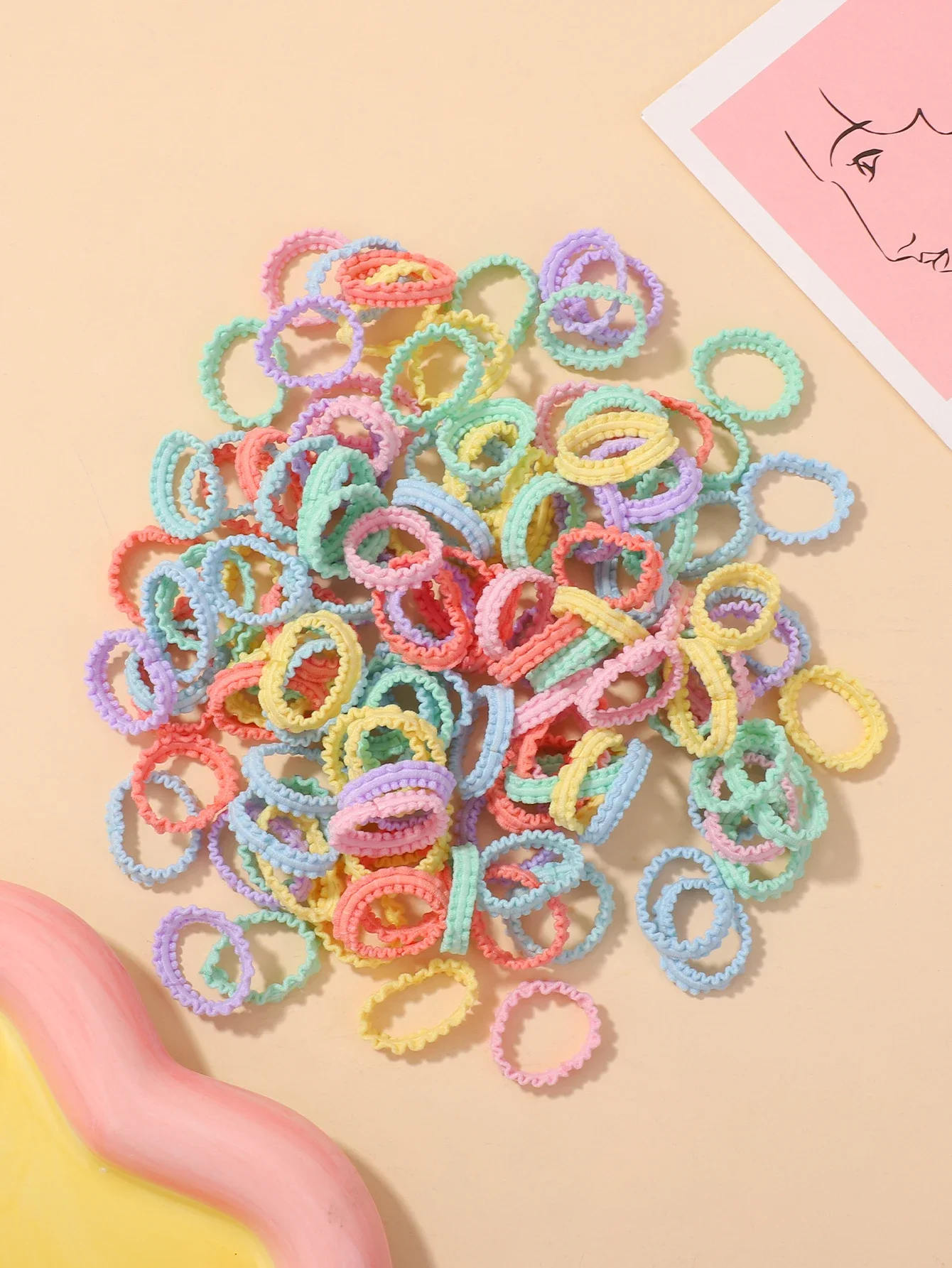 

40Pcs baby girl new candy color small elastic headband children ponytail children's headband sweet rubber band hair accessories