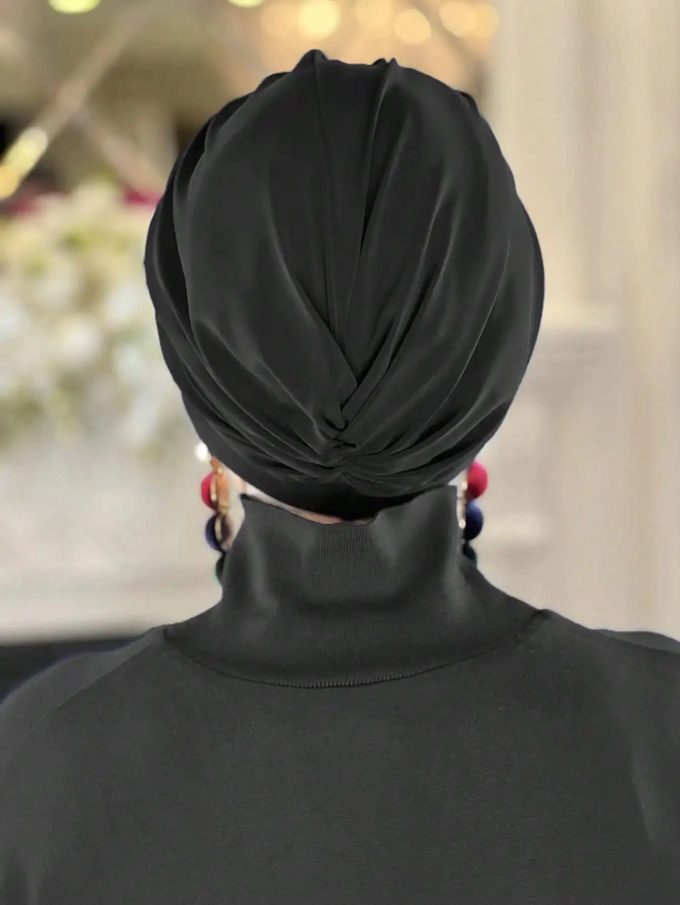 1PCS Thin Inner Hijab Women Rhinestone Instant Turban Threaded Texture Fabric Lightweight Breathable Comfortable Women Headscarf