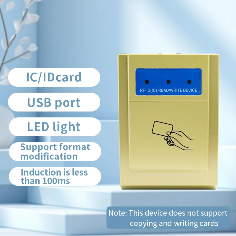 Interface USB RFID Desktop Card Reader, entrada de teclado analógico, Plug and Play Cartão IC, 13.56Mhz