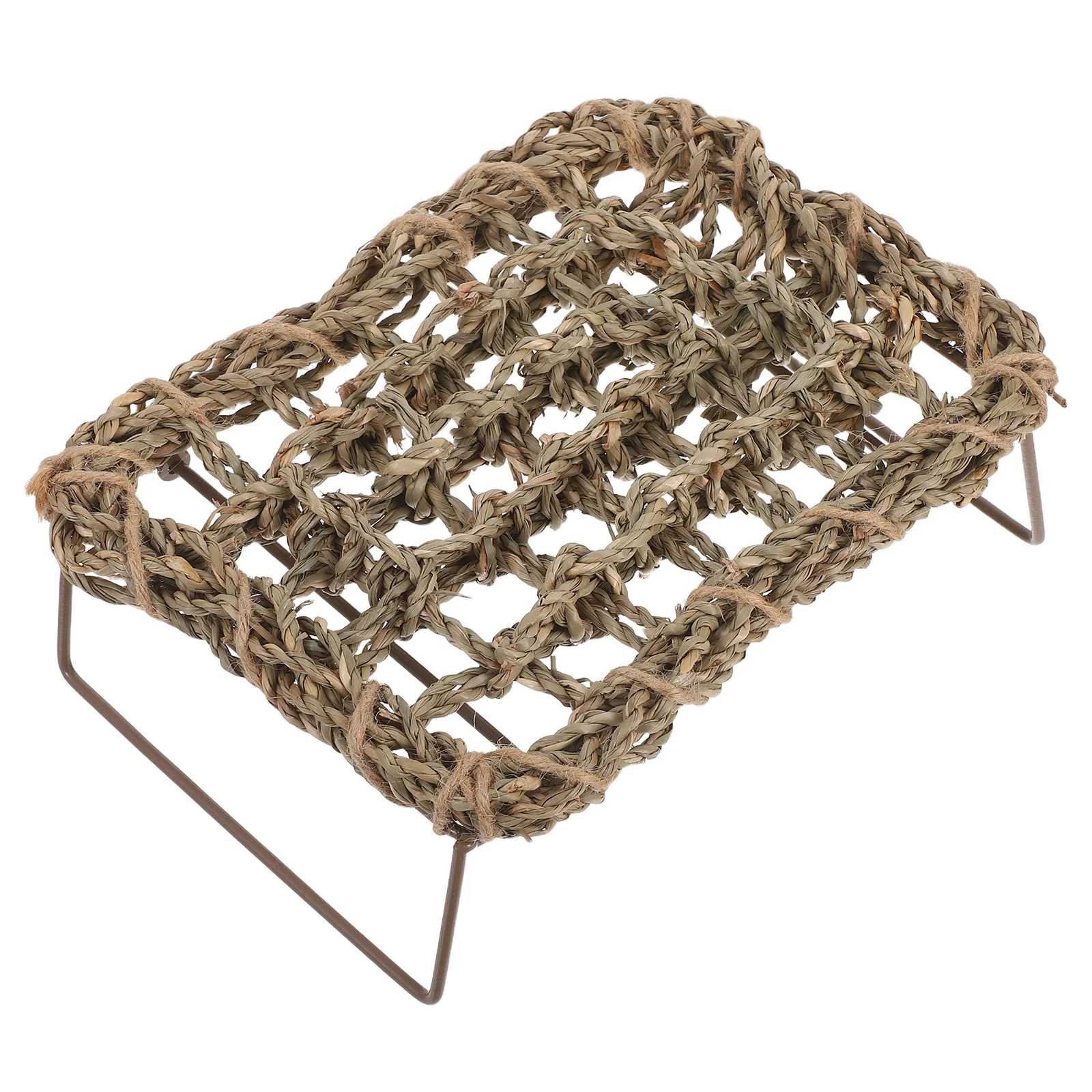 

Bearded Dragon Hammock Woven Reptile Bed Natural Grass Mat Lounger Resting Basking Platform Reptile Cage Mat Pet Accessory