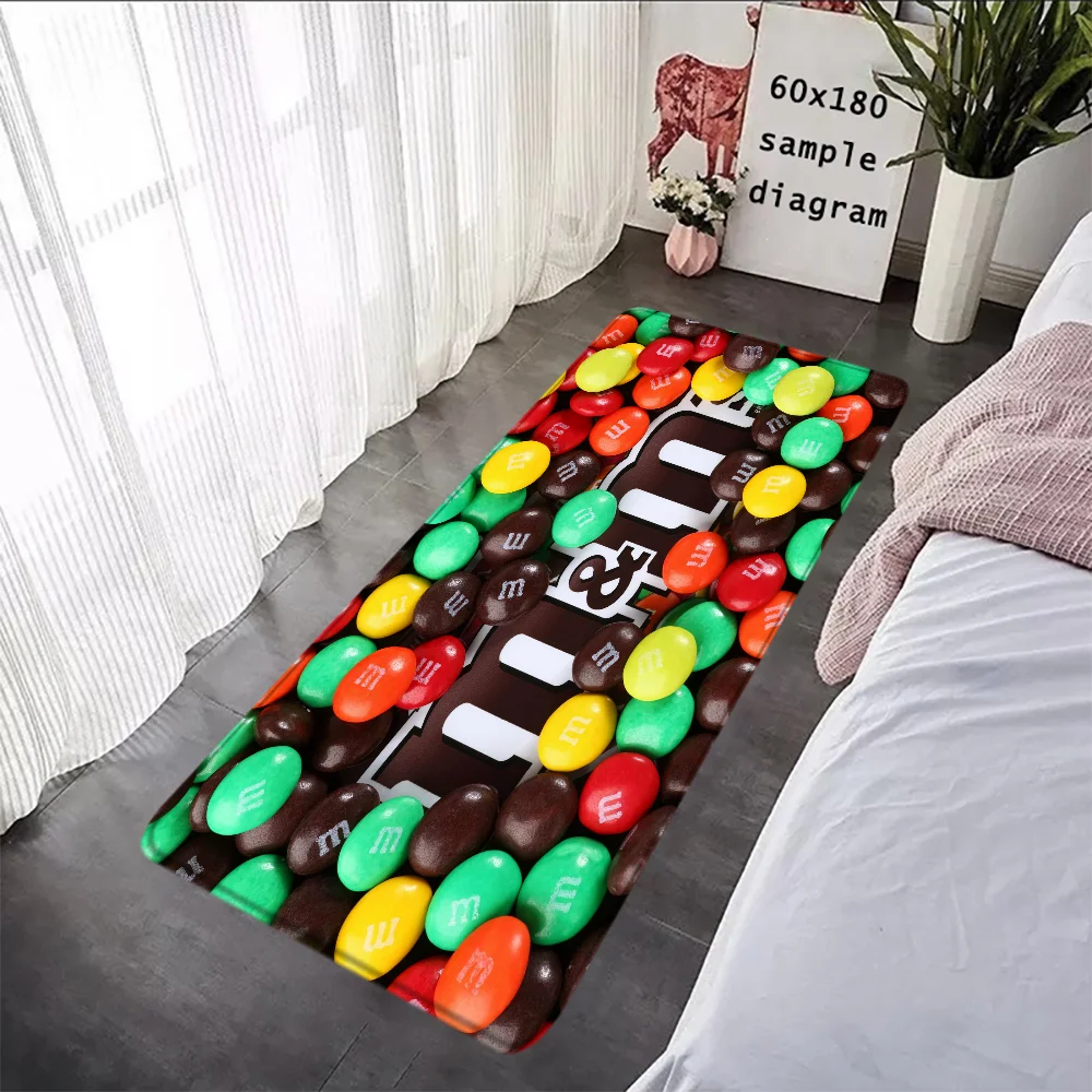 Door Mat M&M Candy Snacks Balcony Non Slip Carpet for Kitchen Rugs Floor Mats Super Absorbent Bathroom Rug Foot Doormat Entrance