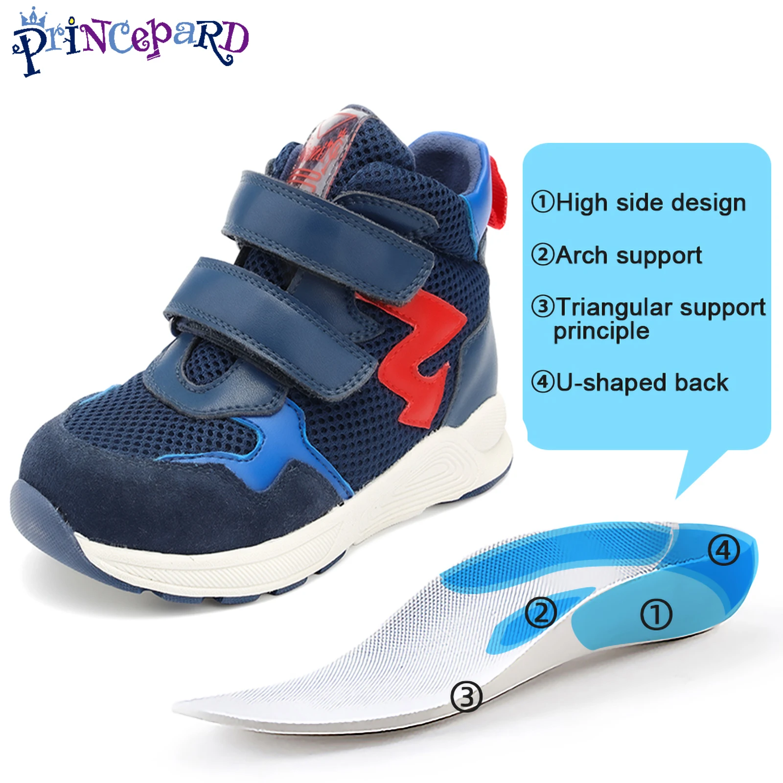 Kids Orthopedic Casual Shoes, Children Corrective Sneakers with Ankle and Arch Support, Flat Feet and Tiptoe Walking Trainers