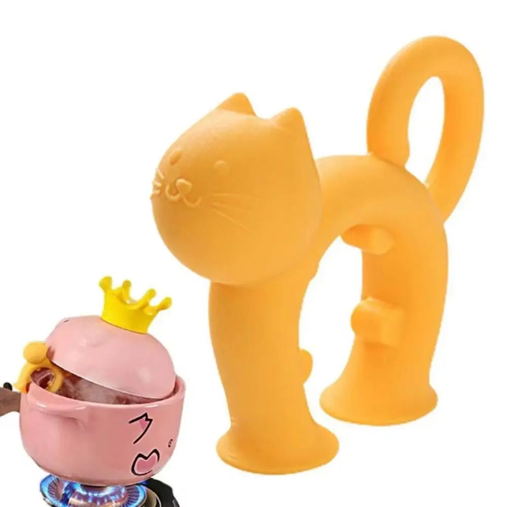 Porte-spatule Anti-brûlure en forme de chat, Base à ventouse, trou de suspension, support de cuillère en Silicone, résistant à la chaleur et antidérapant, 4 pièces