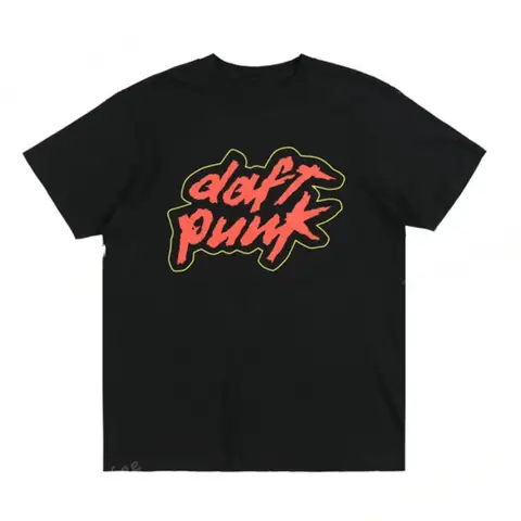 Men's Daft Punk summer T-shirt, cotton T-shirt, women's casual wear, women's solid color short sleeved unisex streetwear