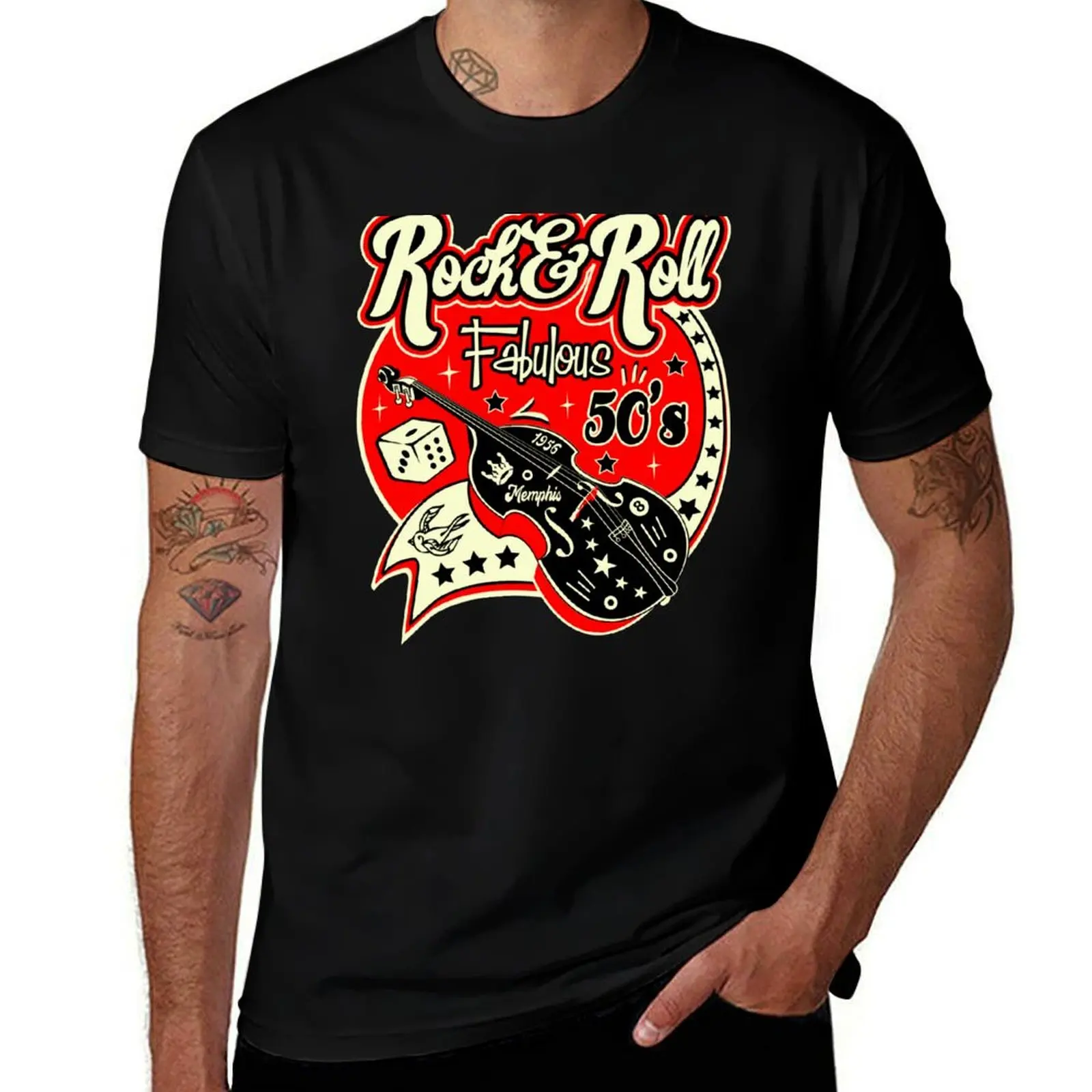 1950s Sock Hop Dance Party 50s Rockabilly Vintage Rock and Roll Music T-Shirt Breathable Workout Short Sleeve Top T-Shirt