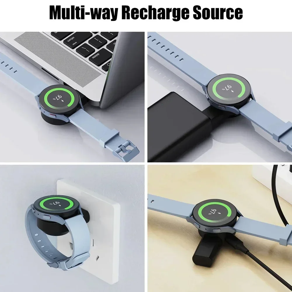 Watch Wireless Charger Base for Samsung Galaxy Watch 8 7 6 5 4 Active 2/1 Adapter Dock USB Type C Portable Fast Charging Station