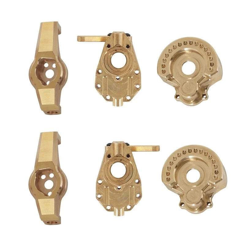 

1 Set Brass Steering Knuckle & Hub Carrier & Knuckle Portal Cover Counterweight for 1/10 RC Crawler Traxxas TRX4