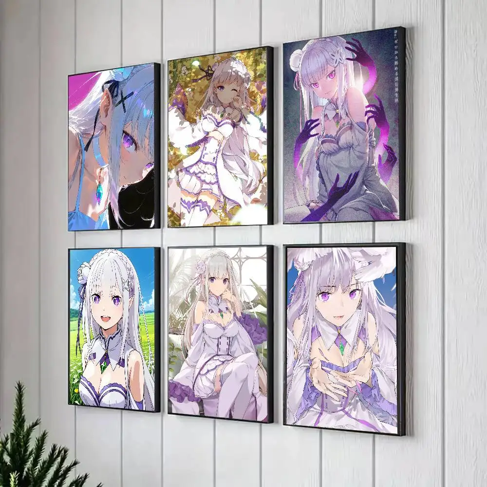 Emilia Anime Re Life In A Different World From Zero Art Sticky Wall Waterproof Home Living Room Bedroom Bar Aesthetic Decoration