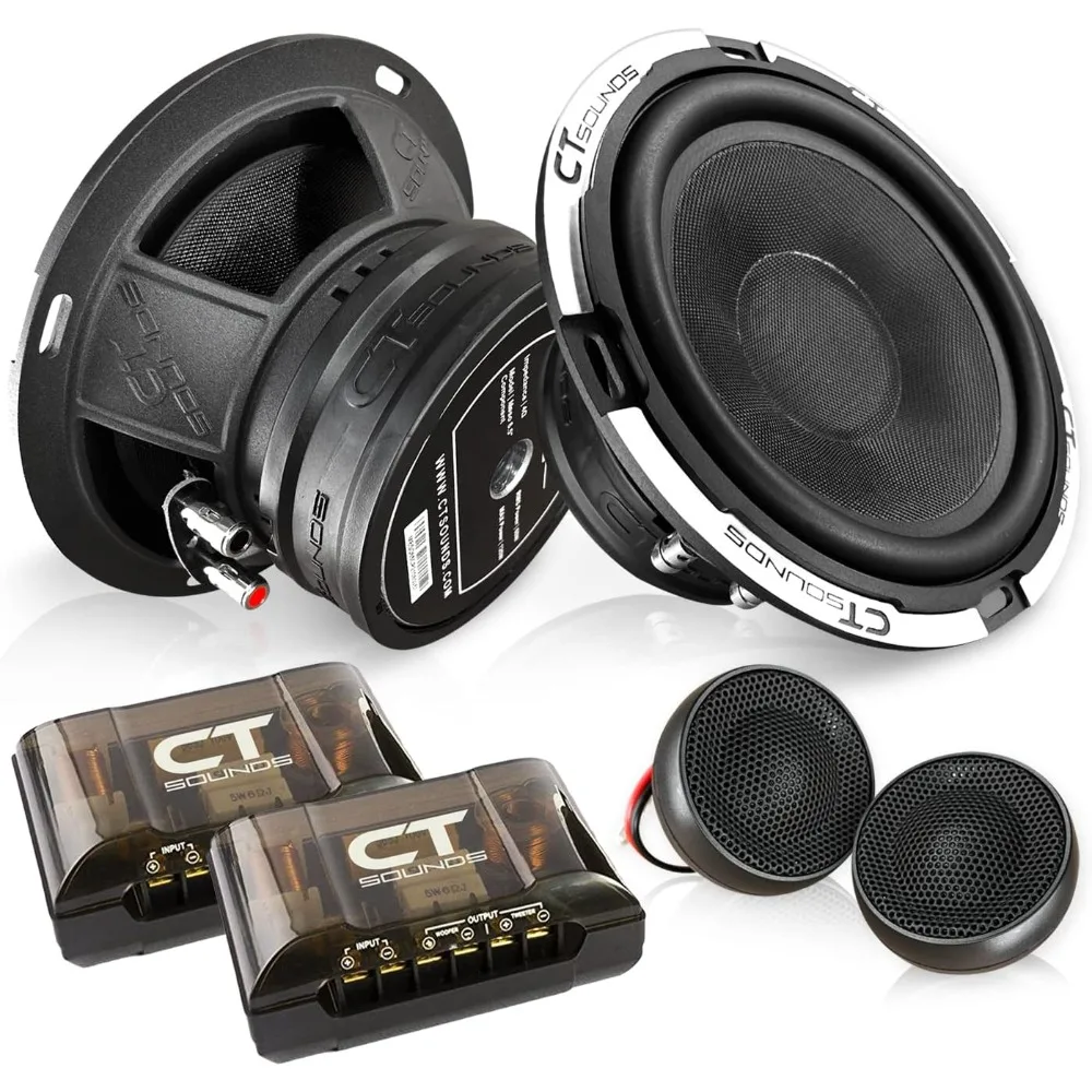 

6.5 Inch 320 Watt 2-Way Premium Component Car Speaker Set with Woofer and Tweeter