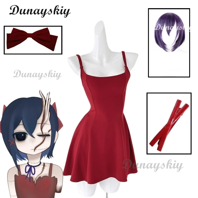 

Mita Cosplay MiSide Crazy Costume Wig Prop Childhood Women Primary Yandere Outfit Halloween Creepy Mita Party Con Outfits