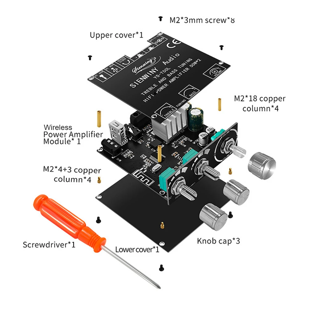

Цифровой усилитель мощности YS-T50L HiFi с поддержкой Bluetooth 5.1 для пассивных колонок и домашних аудиосистем (3.5 мм AUX)