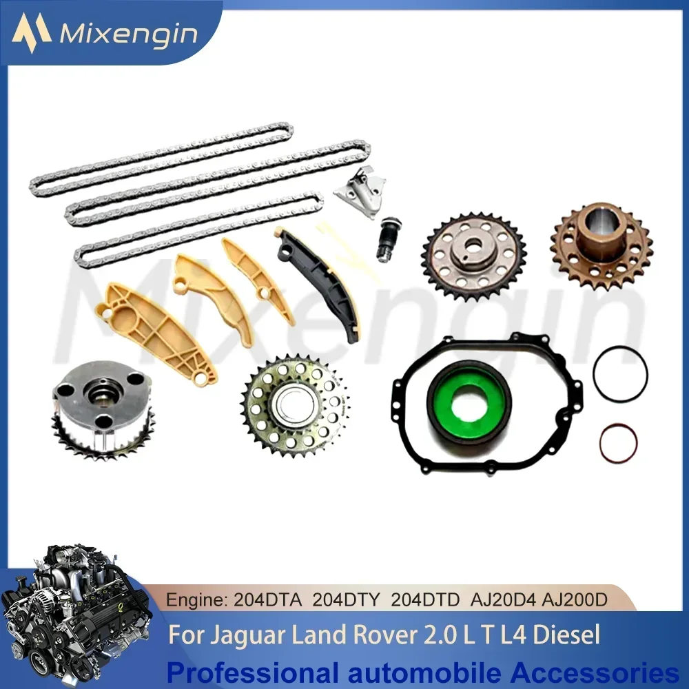 Timing Chain Kit VVT Gear crank seal gasket For 2015- 2.0 L L4 Diesel Jaguar Land Rover 204DTA 204DTY 204DTD AJ20D4 Engine Parts