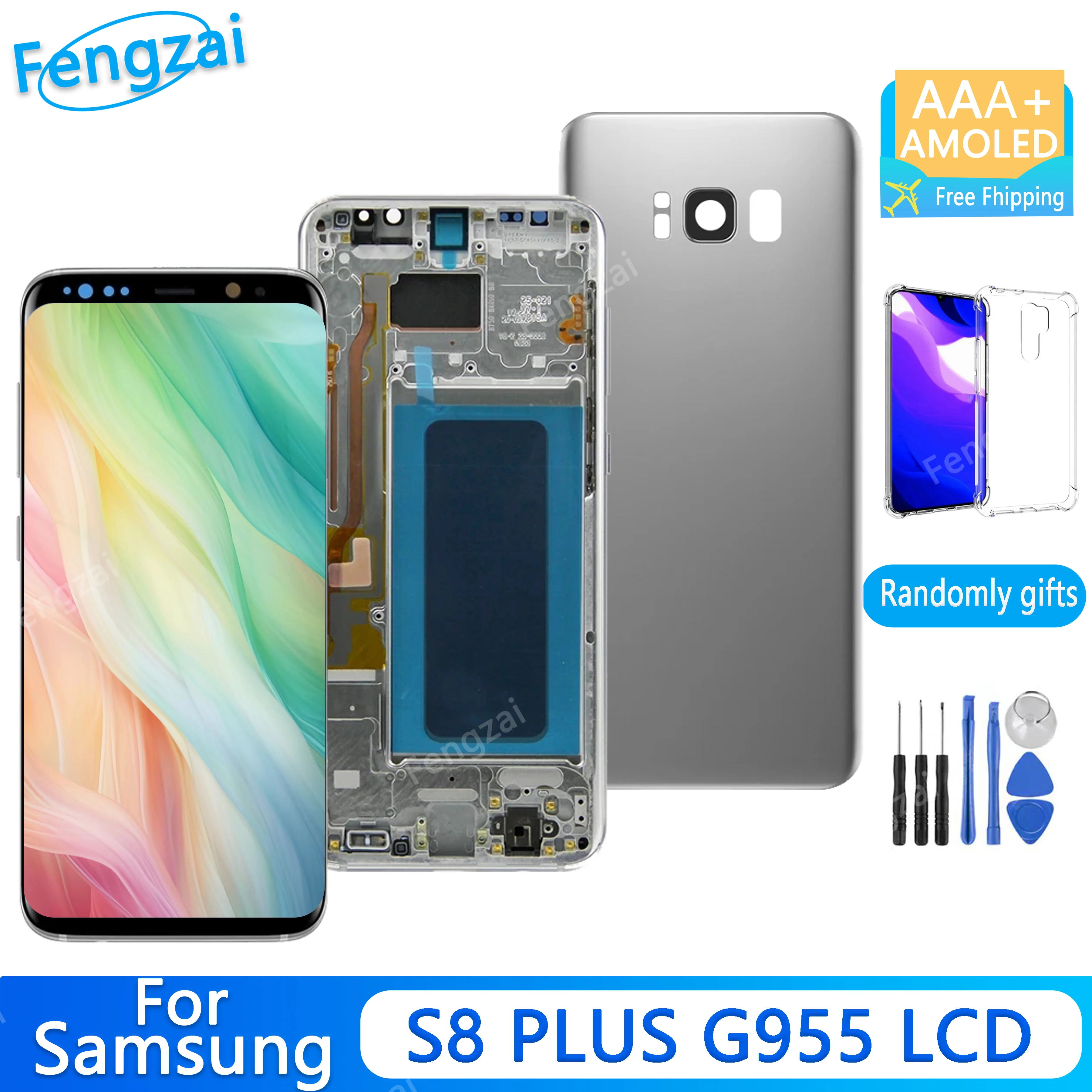 100% Tested Super Amoled S8+ Display For Samsung Galaxy S8 Plus Touch Screen Lcd Display G955 G955f Digitizer Free Back Cover