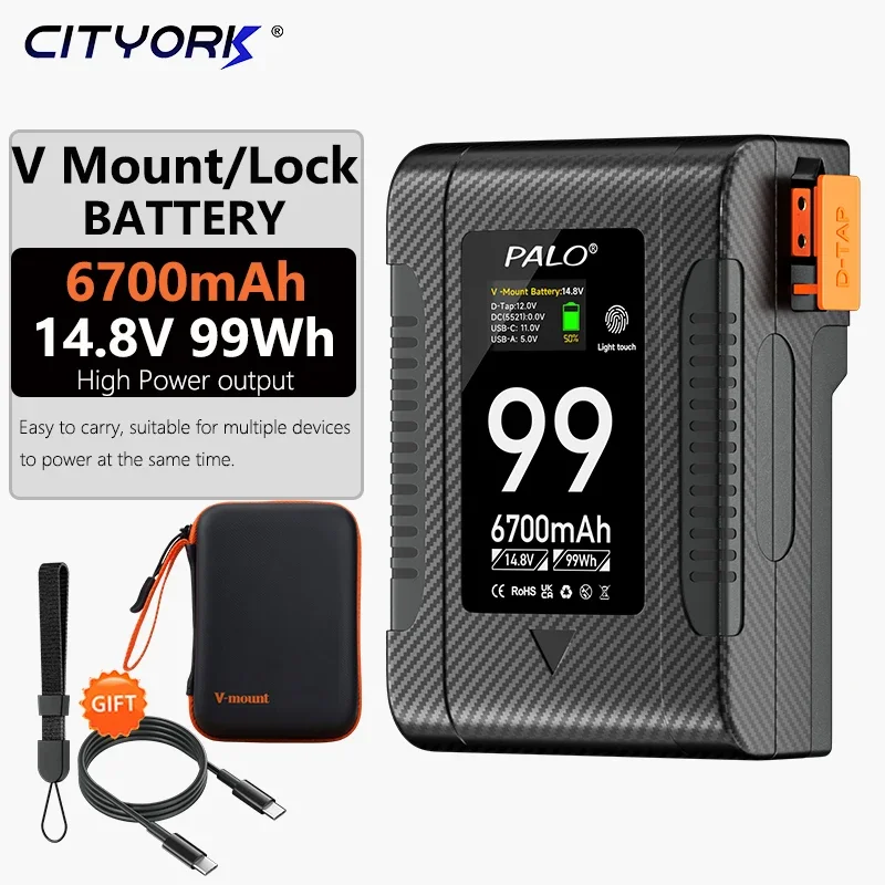 V Mount Battery BP-99 V-Lock battery Display output power for Type-C USB Micro pocket batteries for cameras smartphones laptops