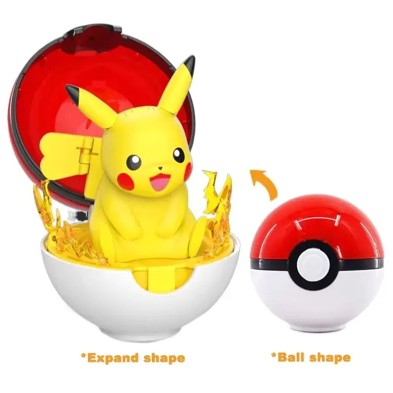 12 Styles Pokemon Action Figure Transformation Pokeball Pikachu Scalable Anime Figure Doll Children Boy Deformation Toys Gifts