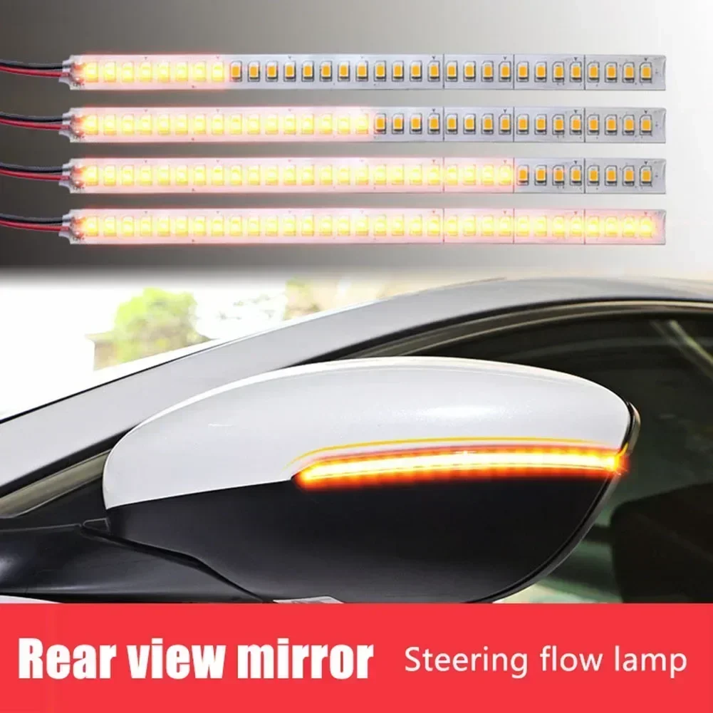 

2pcs Car Rearview Mirror Indicator Lamp DRL Streamer Tape LED Flowing TurnSignal Lamp DRL Streamer Tape With Turn Signal Bar