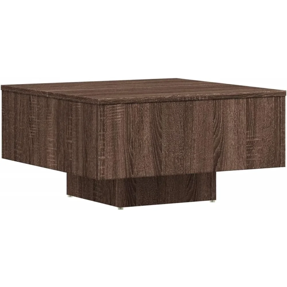 Темно-коричневый журнальный столик, деревянное зерно, обеденный центральный стол в фермерском доме для гостиной, офиса, квадратный