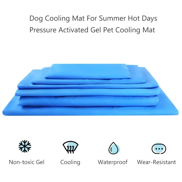 Dog Self Cooling Mat For Summer Hot Days Indoor Outdoor Dogs Pressure Activated Gel Dog Cooling Mats Cool Pet Pad Pet Supplies