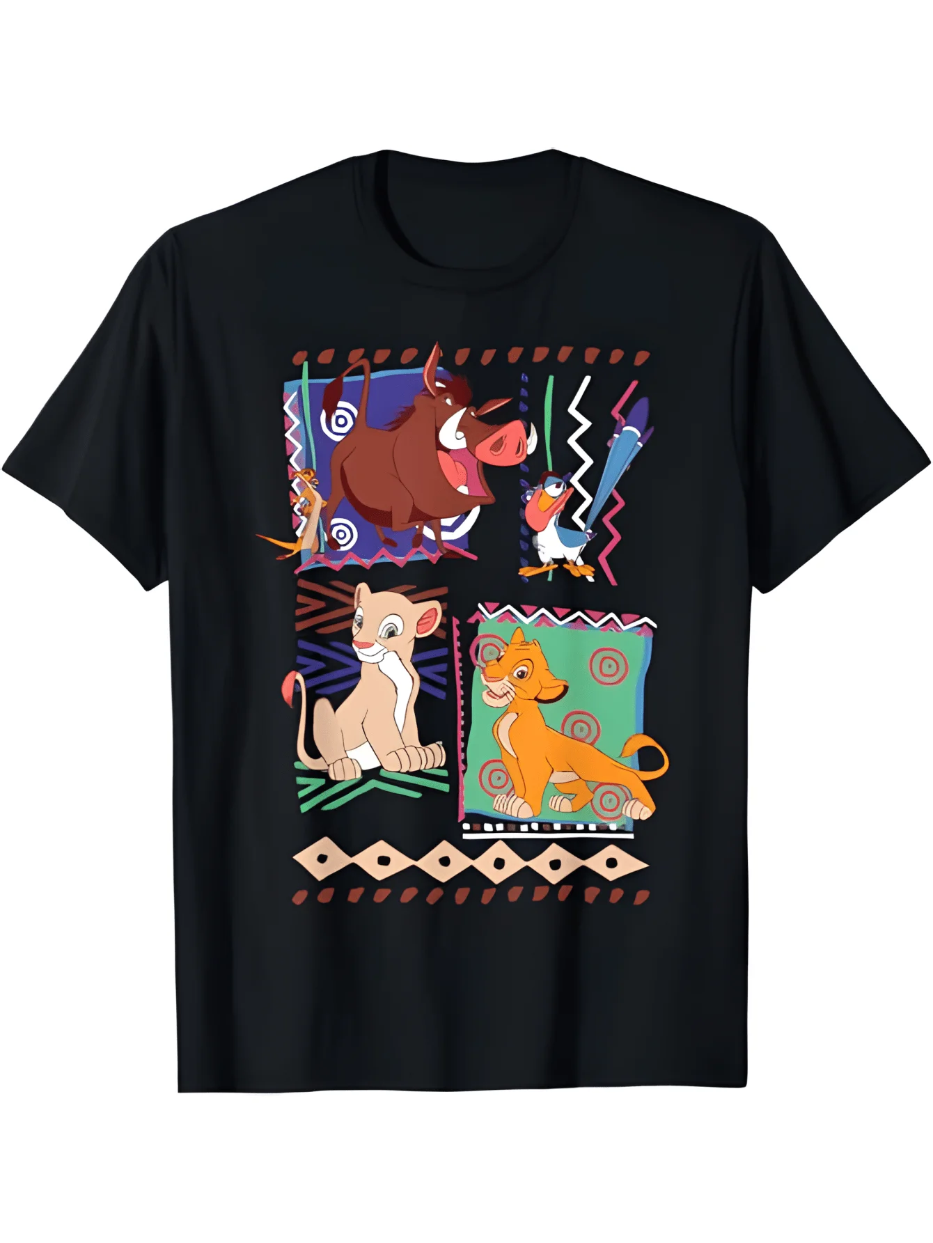 

Disney Lion King Ding Man and Peng Peng T-shirts men's and women's short sleeved cartoon casual sports spring and summer