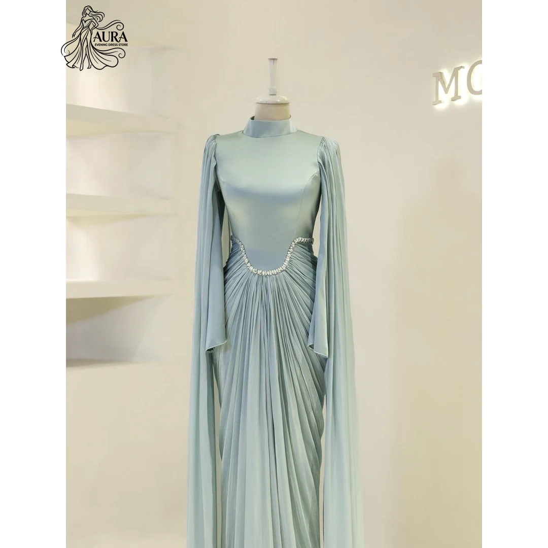 

Aura Luxury Elegant Party Dresses for Wedding Woman Custom Made Modest Evening Dress A Word Old Age Long Term Robe Designer Luxe