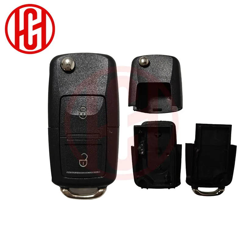2/3-Tasten Modifizierter Upgrade-Klappschlüssel-Ersatz für VW B5 POLO GOLF Bora Touran Passat DIY Schlüssel-Fernbedienungsgehäuse ohne Logo