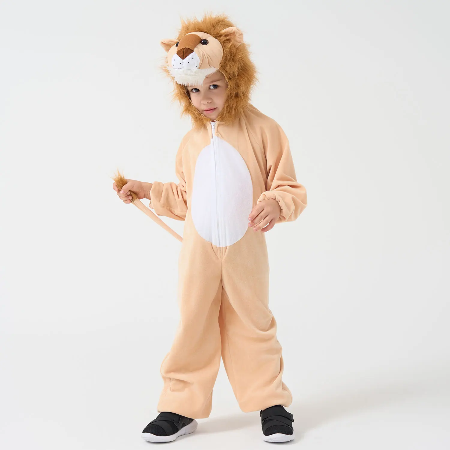 Umorden Toddler Kids Child Animals King Lion Costume for Boys 2-4Y 4-6Y 6-8Y Hoodie Jumpsuit Velvet High Quality Update Version