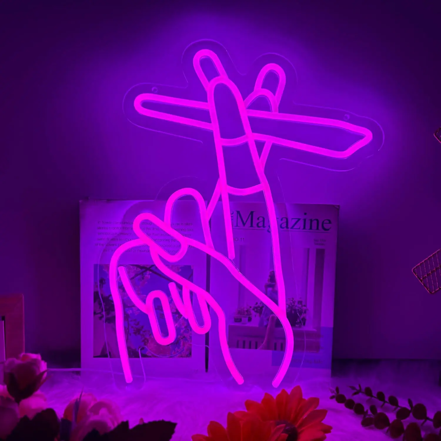 Couple Hand Gesture Neon Sign USB LED Neon Light for Bedroom Wedding Party Game Room Bar Home Wall Art Decor Gift Night Light