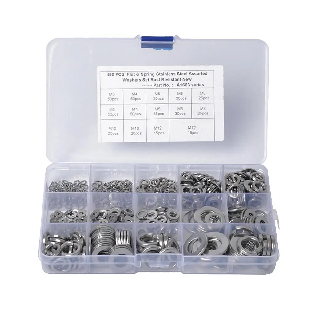 CHROME PLATED SPRING LOCK COIL WASHERS,M2/3/4/5/6/8/10/12/14/16,450