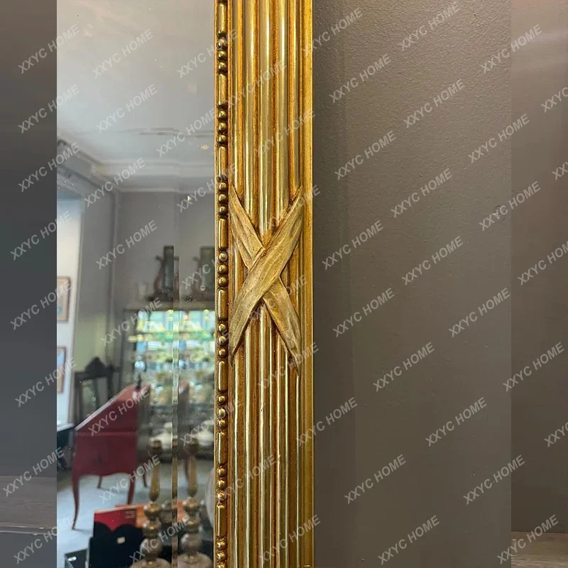 L retro light luxury bathroom mirror decorative dressing mirror
