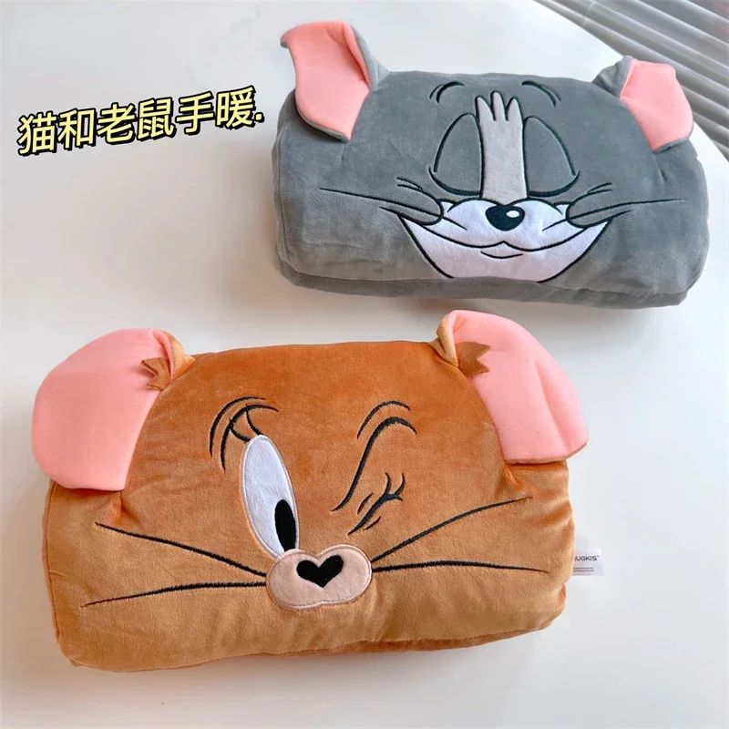 32CM Tom i Jerry pluszowa zabawka figurki Anime śliczny miękki Tom kot Jerry Mouse pluszak ciepła poduszka wypchane zwierzę lalki prezent