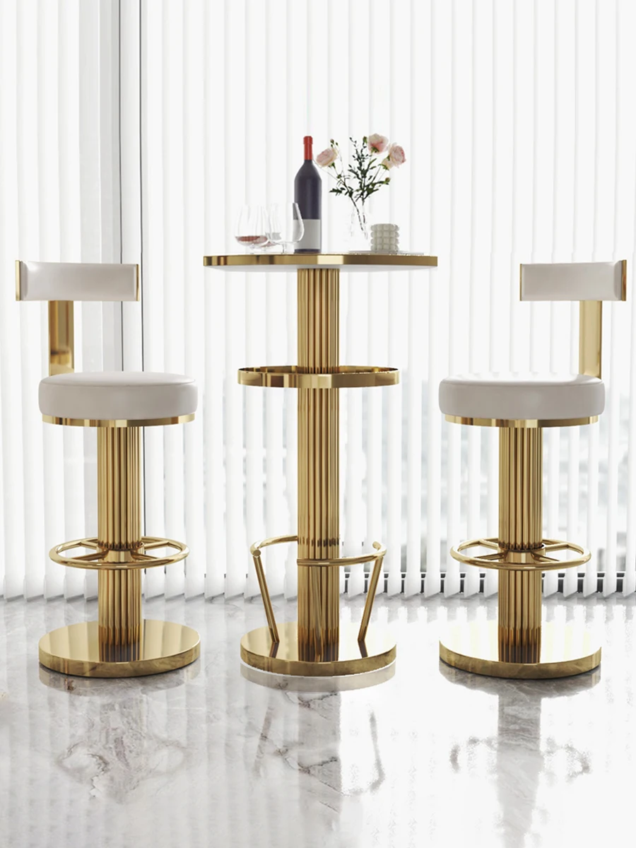 طاولة مستديرة طويلة شرفة طاولة بار ضوء المنزلية الفاخرة قسط الترفيه كرسي طويل الساق طاولة القهوة بار #2