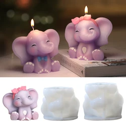 LZ070 3D Cute Elephant Candle Silicone Mold Originality Animal Baking Mould Resin Plaster Casting Ornament Molds