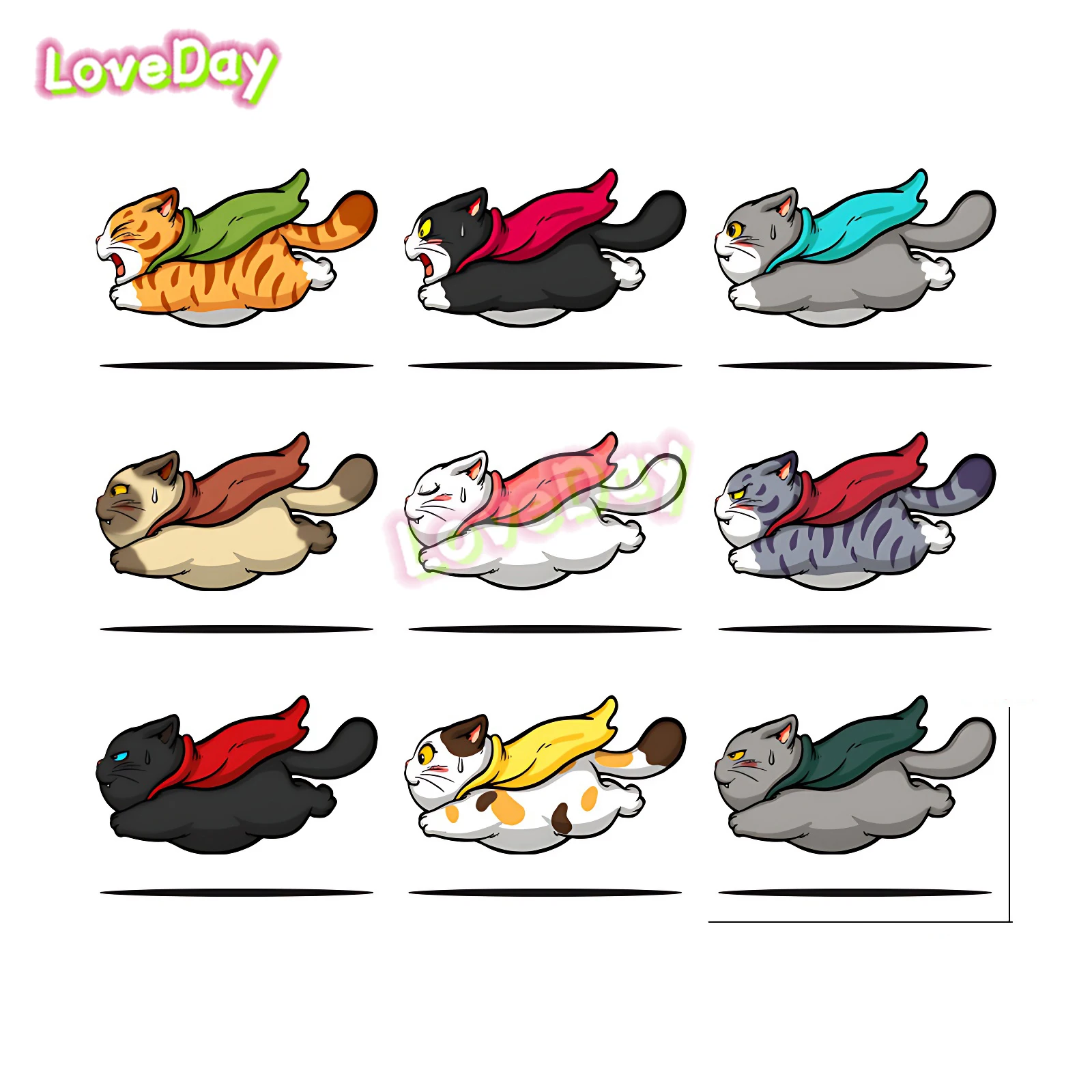 

Cartoon Cute Cat Animal Personality Graffiti Creative Car Sticker Flying Cat Style Vinyl Auto Decorative Sticker Computer Decals
