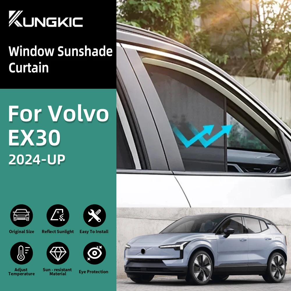 

Автомобильный солнцезащитный козырек для Volvo EX30 2024 2025 Магнитный передний задний лобовой козырек для бокового окна