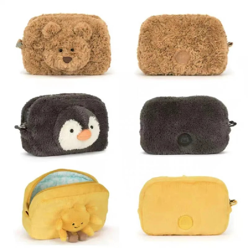 

New Jy Barcelona Bear Sun Handbag Small Bag Makeup Bag Stationery Storage Bag Pen Box Pen Bag Student Supplies Birthday Gift